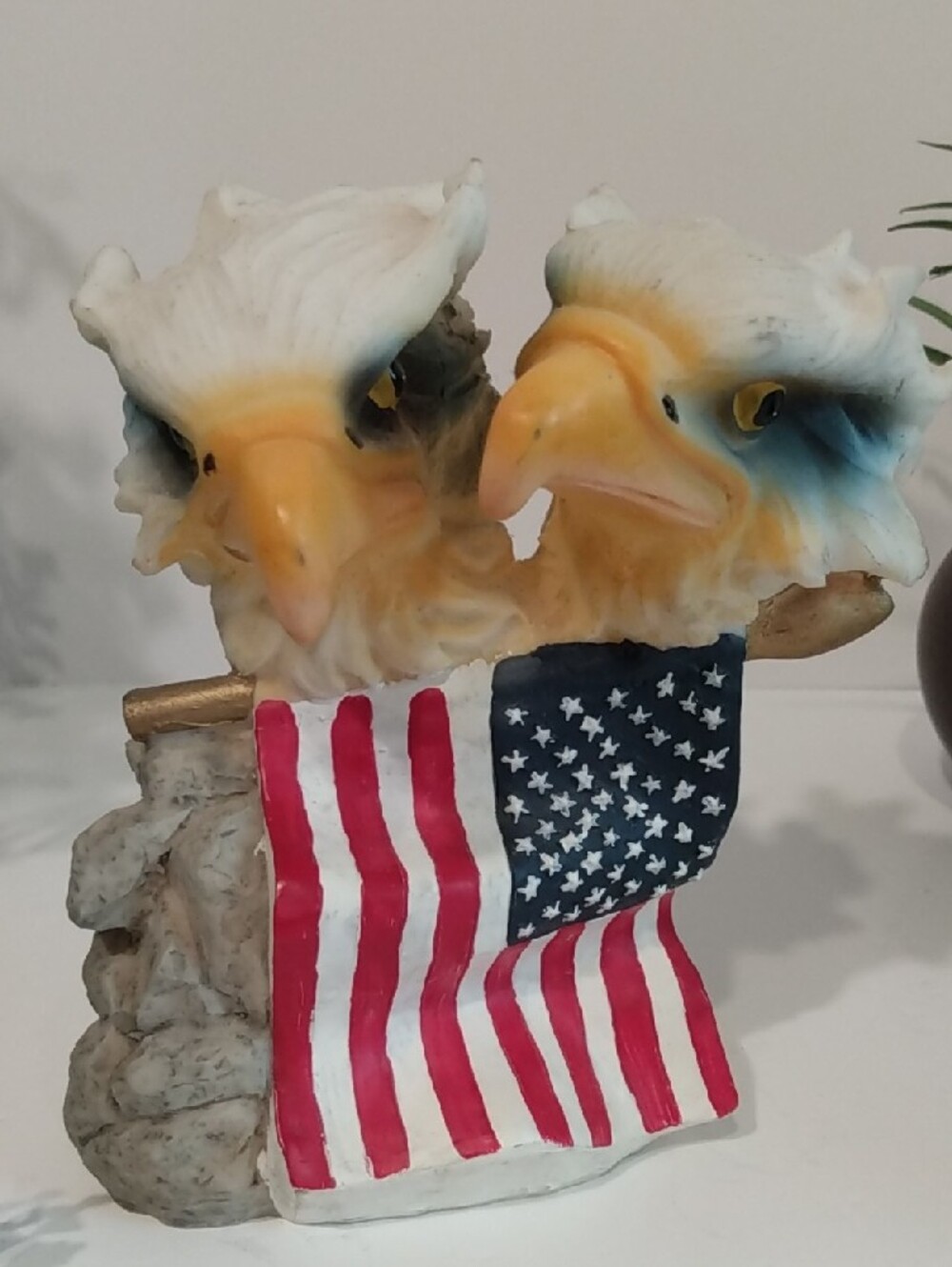 Patriotic Double Eagle Statue with American Flag - Picture 8 of 8